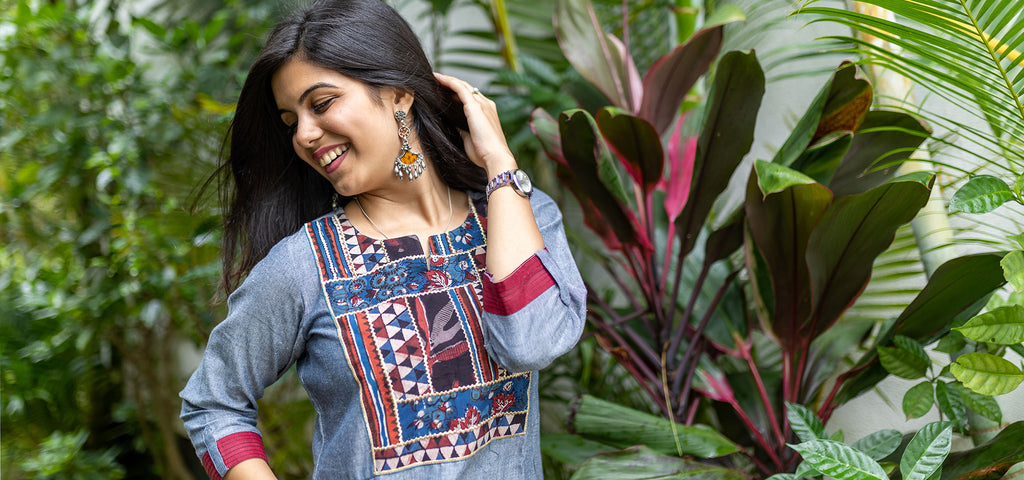 Handicraft-Palace Indian Emboidered Floral Pattern Kurta Tunic Kurti Ethnic  Designer Top Jeans Wear at Rs 420/piece | Sitapura | Jaipur | ID:  21117218262
